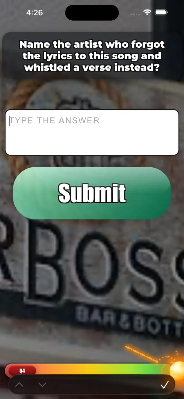 Type-the-answer question with a submit button
